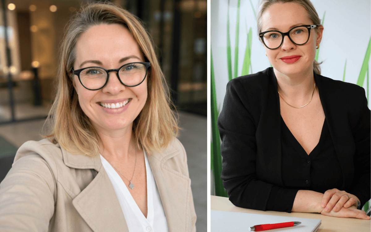 Christine Blum Frau mit Brille lächelt, steht vor einem Whiteboard und präsentiert.